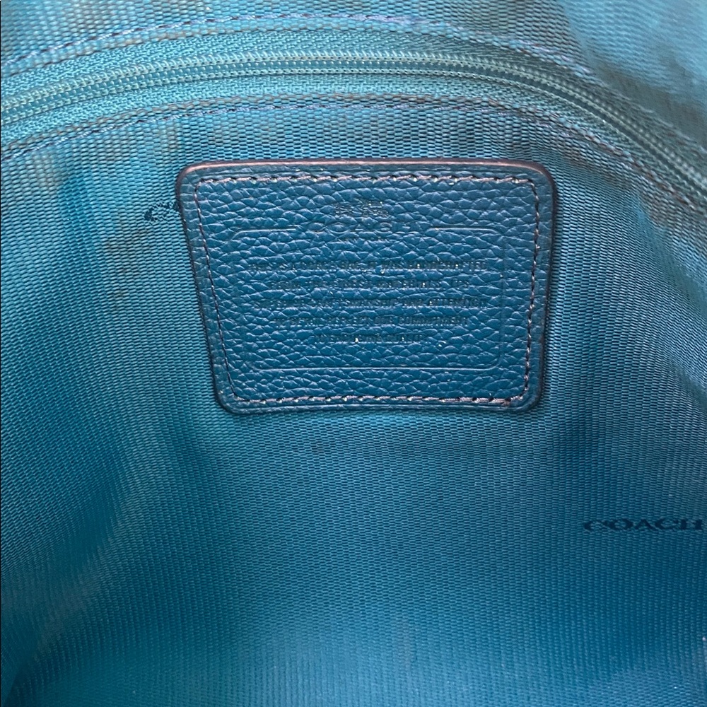 Coach Blue Leather Satchel Bag - Picture 11 of 16